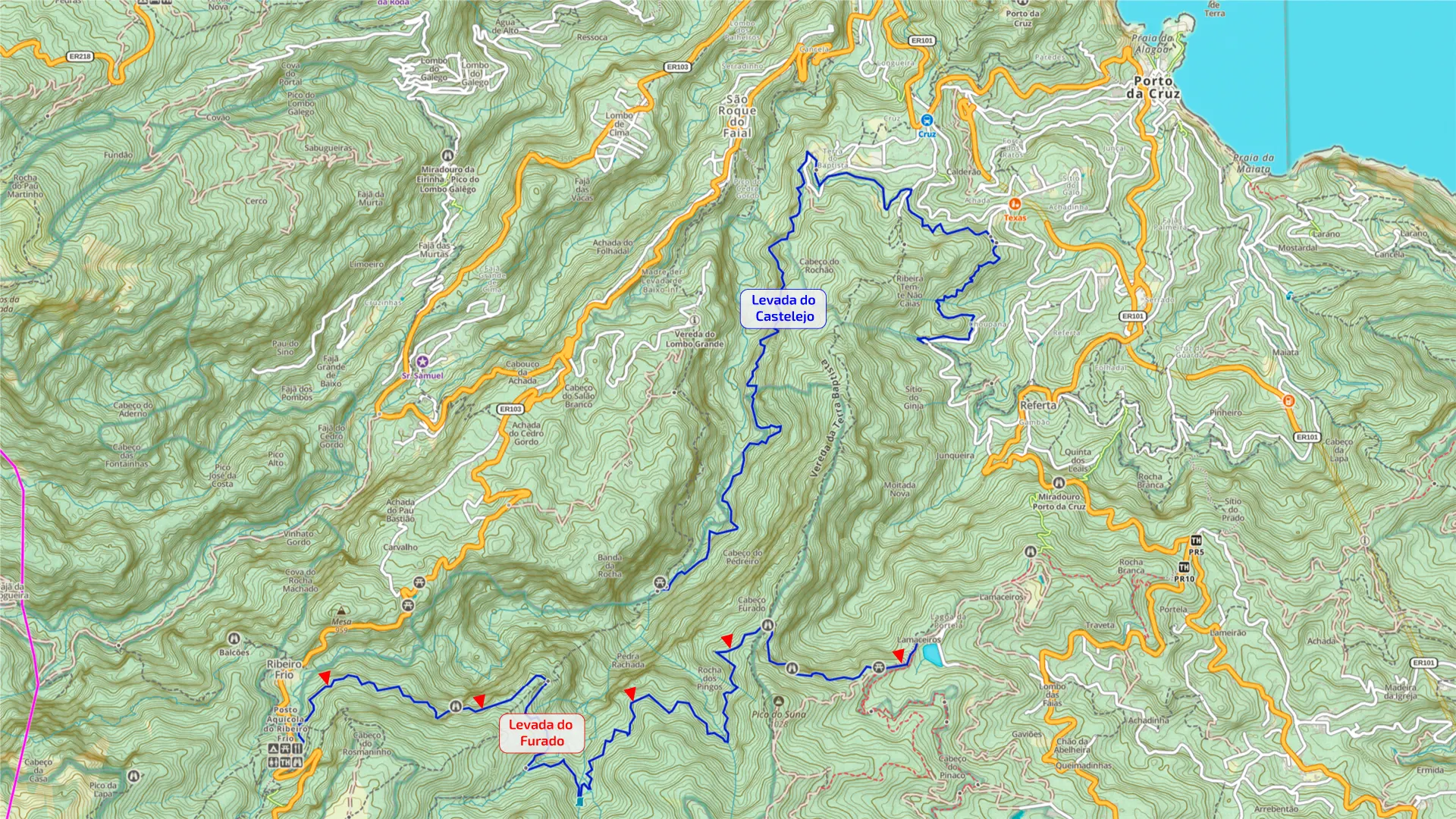 Levada do Furado kartalla.