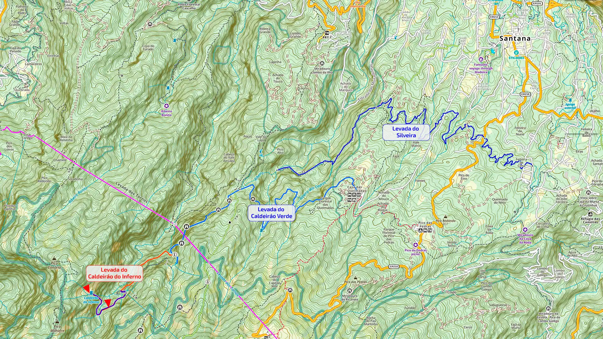 Levada do Cãldeirao do Inferno kartalla.