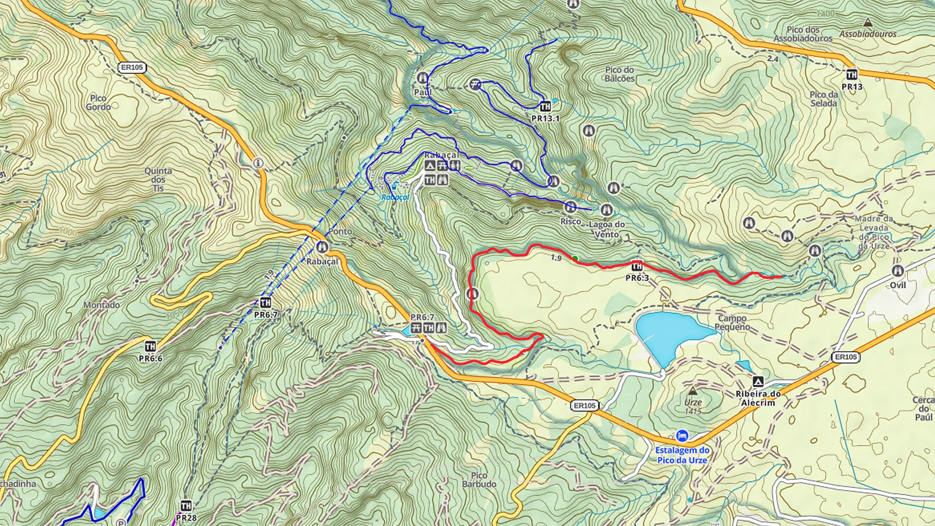 Levada do Alecrim Rabacalin kartalla.